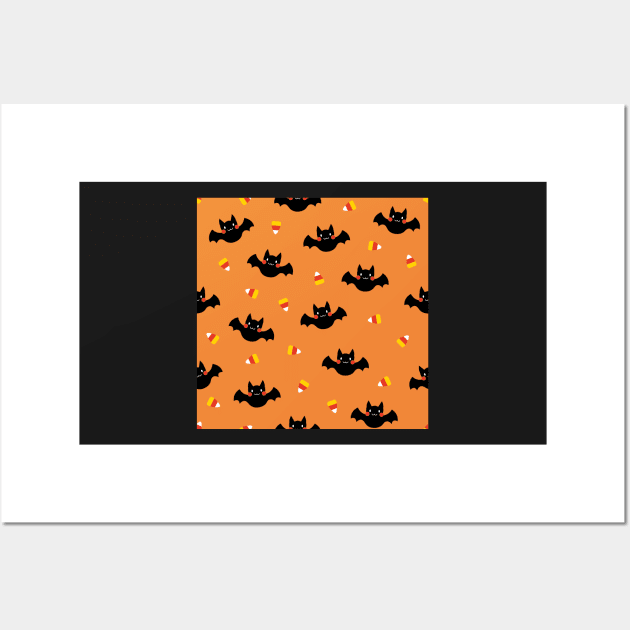 Bat pattern - Halloween Wall Art by Nikamii